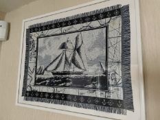 1 x Framed Crochet Picture Of A Ship - From An Exclusive Property In Leeds - No VAT on the Hammer