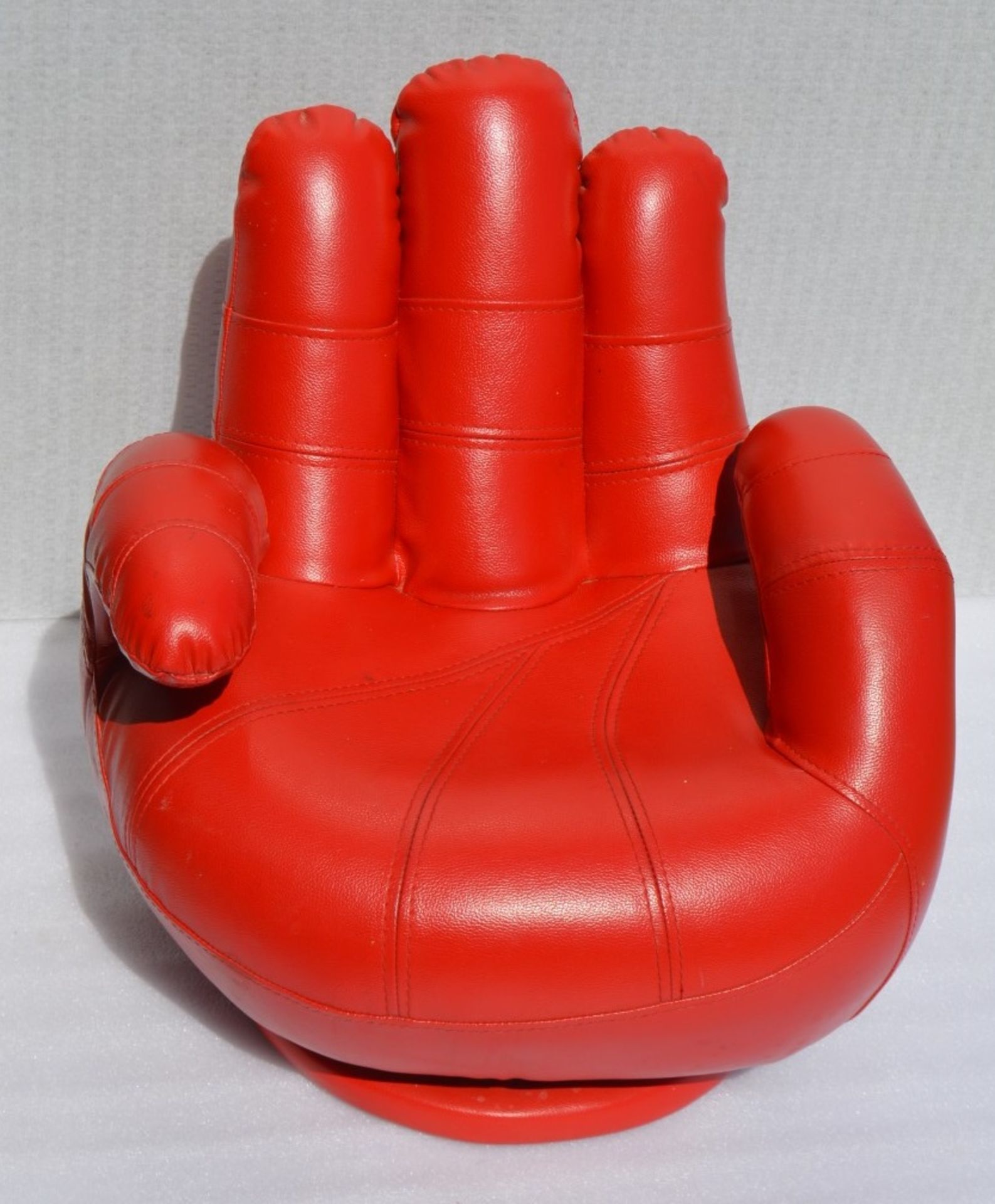 1 x Red Leather Small “HAND” Seat - From An Exclusive Property In Hale Barns - Dimensions: H55 x W50
