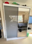 1 x Double Door Wardbrobe With Mirrored Sliding Doors - Size: H196 x W132.5 x D54 cms - CL650 -