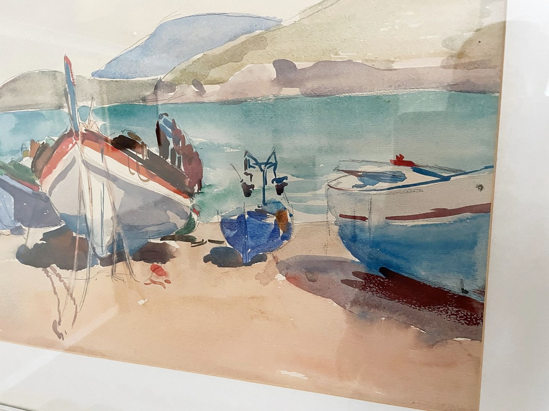 1 x Framed Watercolour Painting Of Boats At Collioure, 1950 - Signed By The Artist Philip Naviasky - - Image 2 of 4