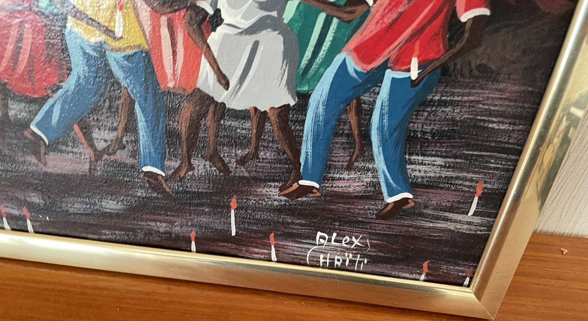 1 x Colourful Picture Of Black Dancers - Dimensions: 43.5 x 33.5cm - From An Exclusive Property In - Image 3 of 3