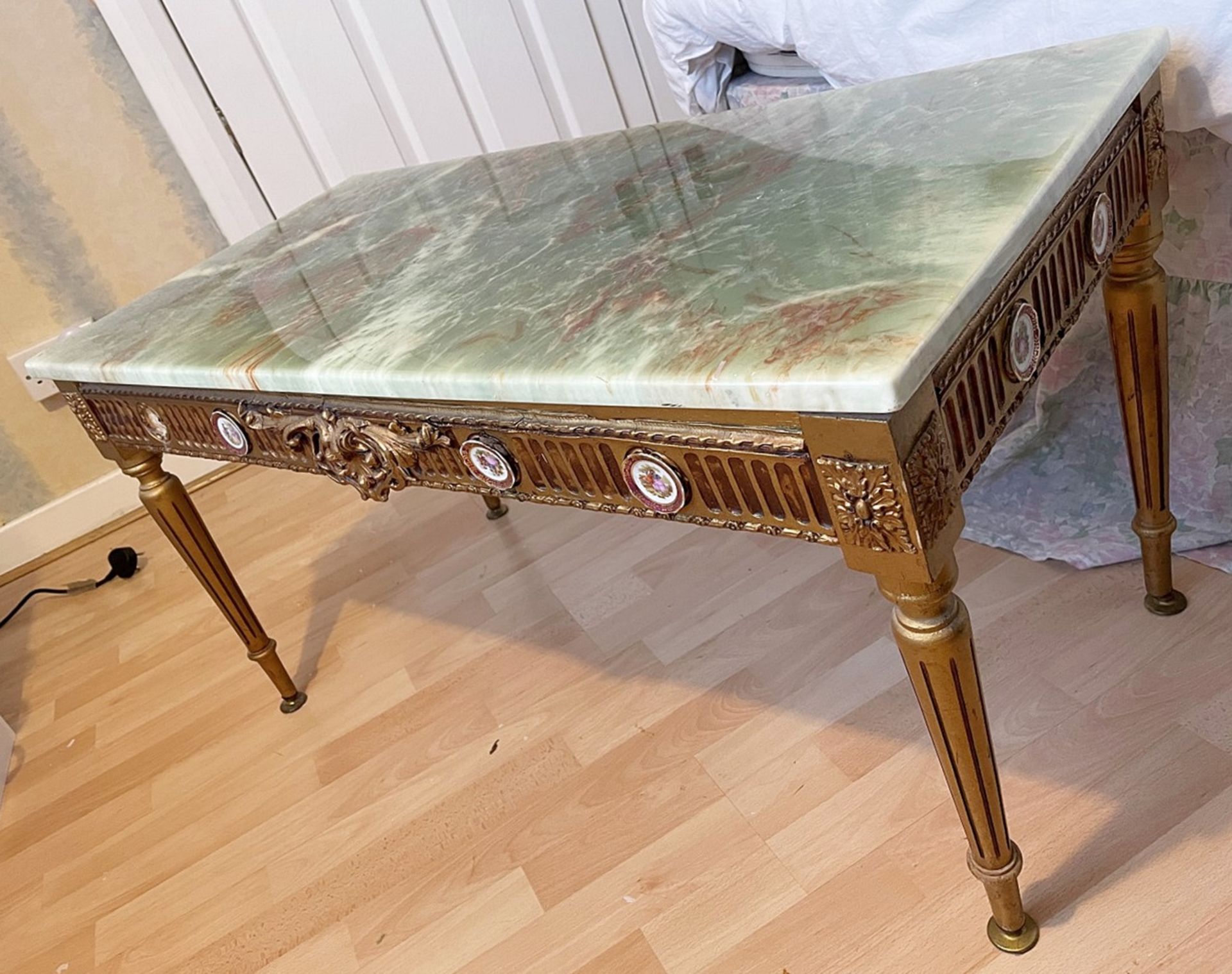 1 x Rectangular Period-style Marble Topped Table - From An Exclusive Property In Leeds - No VAT on