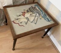 1 x Crochet Topped Vintage Table Featuring The Image Of A Ship - From An Exclusive Property In Leeds