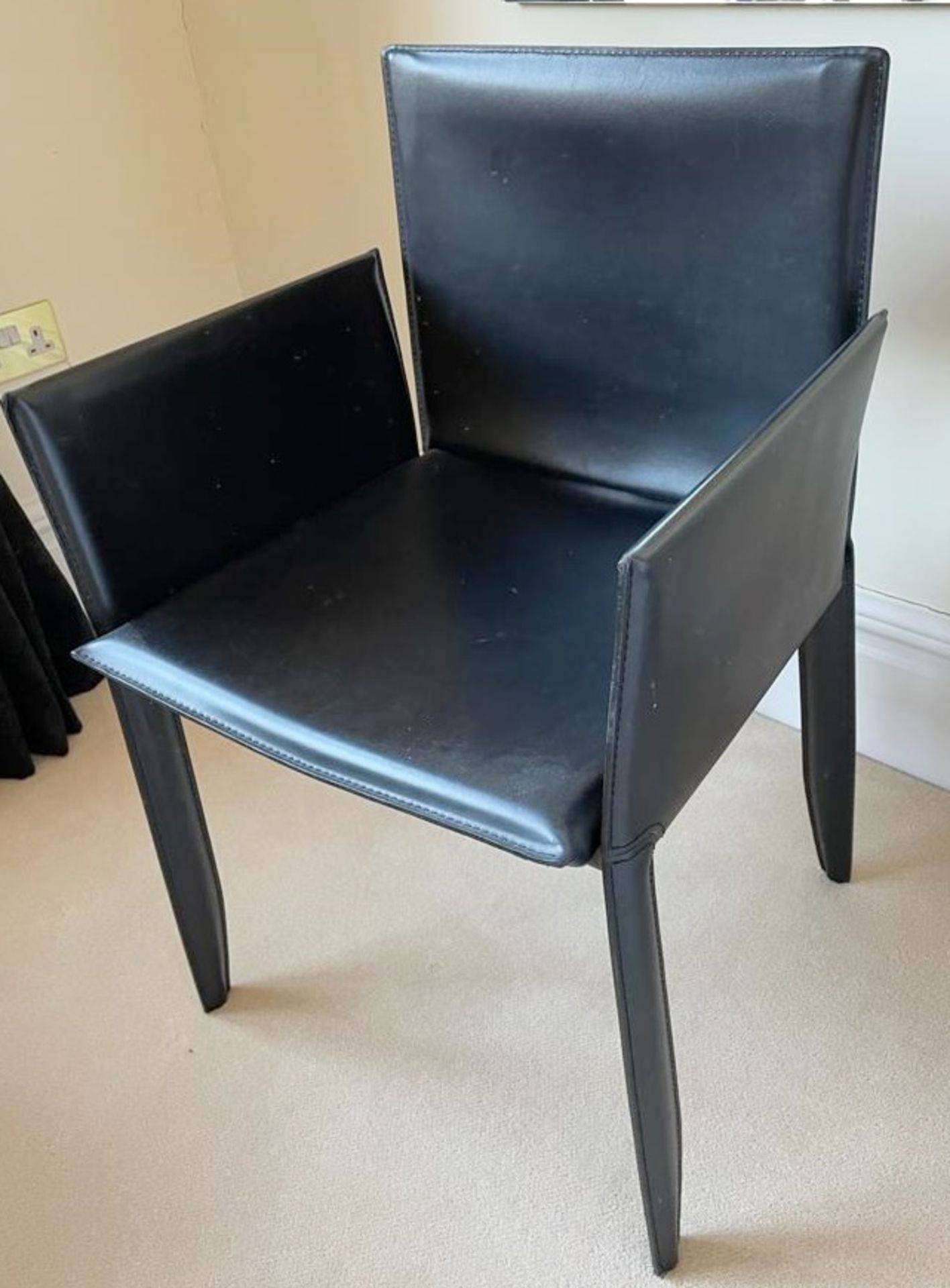 Pair of Designer Cattelan Italia Black Leather Chairs - NO VAT ON THE HAMMER - CL637 - Location:
