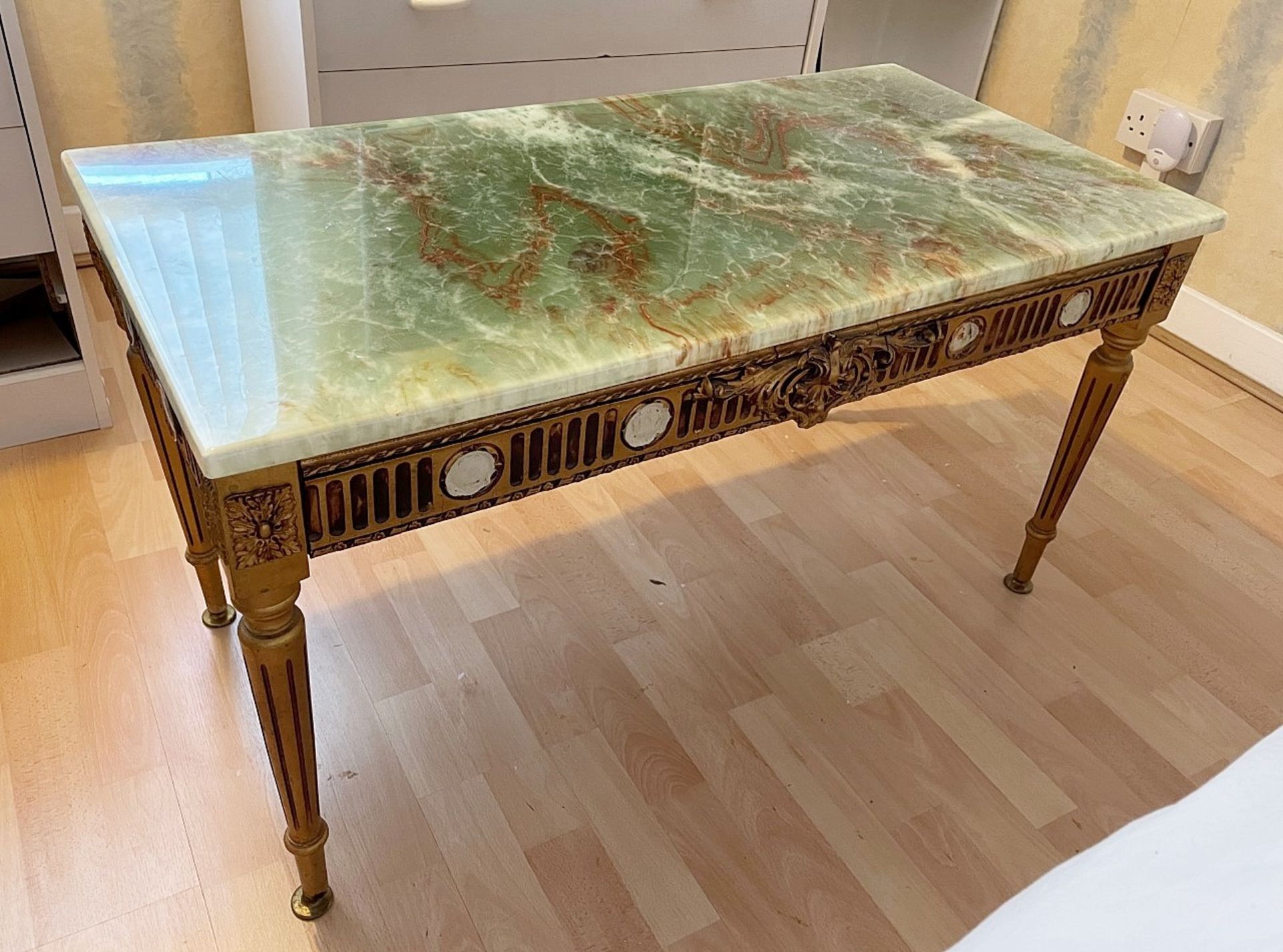 1 x Rectangular Period-style Marble Topped Table - From An Exclusive Property In Leeds - No VAT on - Image 2 of 5