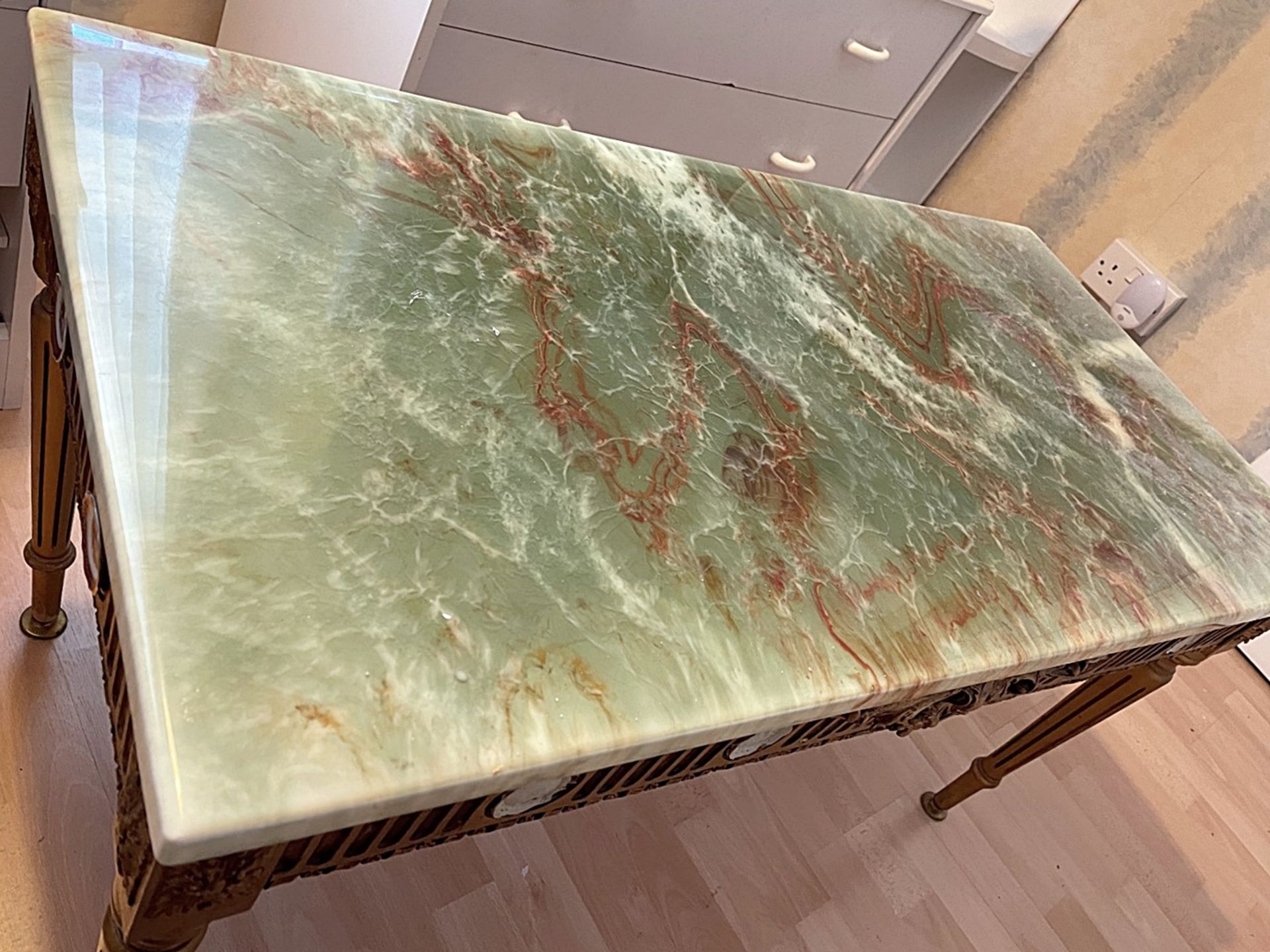 1 x Rectangular Period-style Marble Topped Table - From An Exclusive Property In Leeds - No VAT on - Image 4 of 5