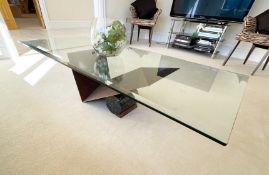 1 x Cattelan Italia Designer Coffee Table With Wenge Wood and Marble Base - NO VAT ON THE HAMMER -