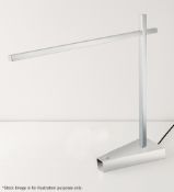1 x CHELSOM 'Crane' Steel LED Desk Table Lamp With Directional Arm In A Chrome Finish - Unused Boxed