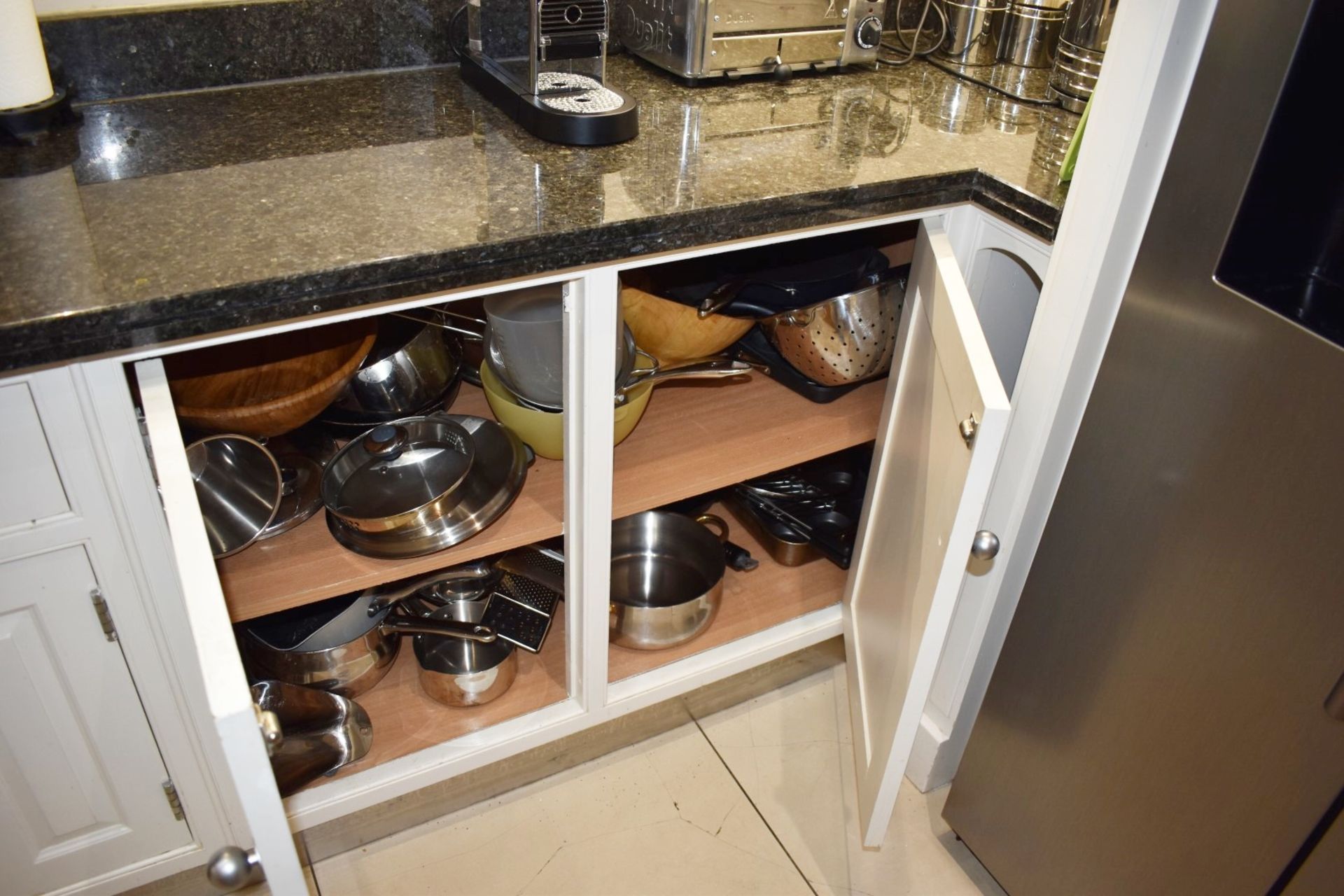 1 x Solid Wood Hand Painted Fitted Kitchen With Contemporary Island and Granite Worktops - - Image 41 of 57