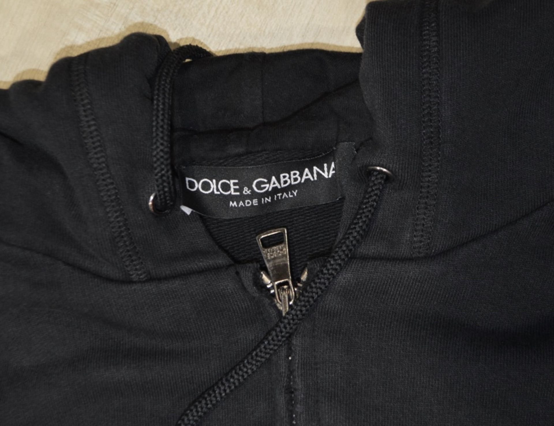 1 x Men's Genuine Dolce & Gabbana Zip Hoodie In Black - Size: 46 - Preowned In Very Good - Image 5 of 9