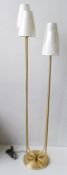 1 x CHELSOM Floor Standing Lamp With 4-Light Sources In A Brushed Brass Finish - Includes Shades -