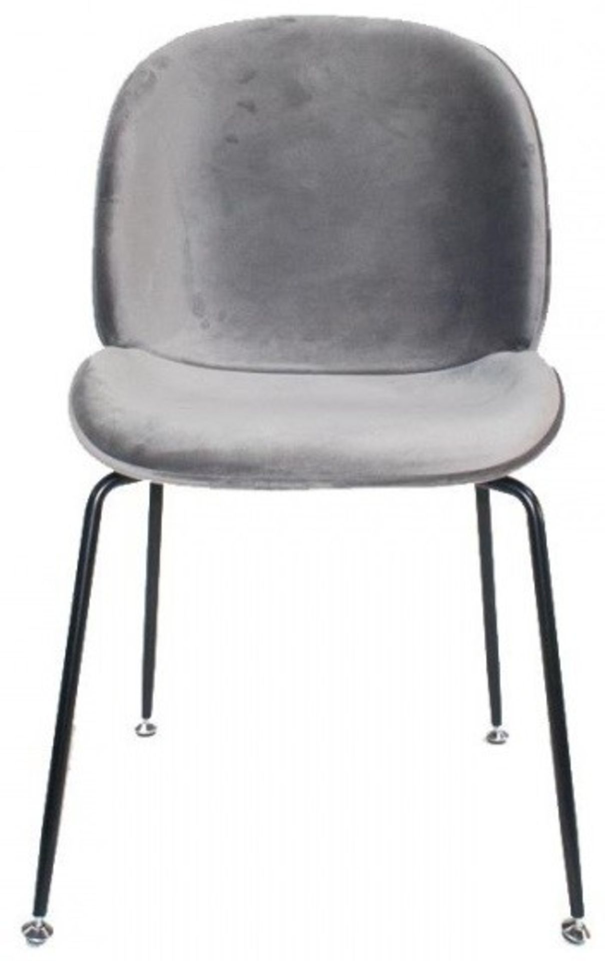 4 x GRACE Upholstered Contemporary Dining Chairs In Grey Velvet - Dimensions: W48 x D50 x H85 cm - - Image 2 of 3