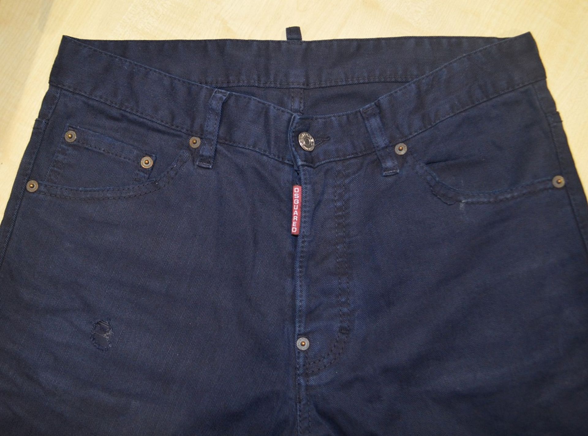 1 x Pair Of Men's Genuine Dsquared2 Designer Jeans In Navy - Waist Size: UK 30 / ITALY 46 - Preowned - Image 4 of 6
