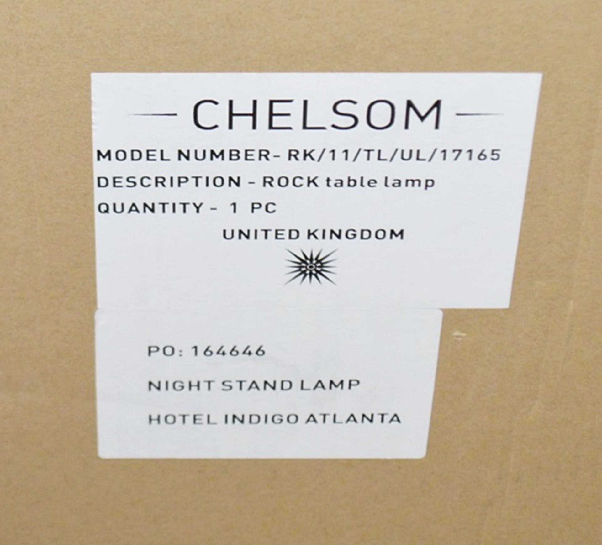 1 x CHELSOM 'Rock'  Table Lamp With A Cubed Natural Stone Base - Unused Boxed Stock - Dimensions: - Image 7 of 7