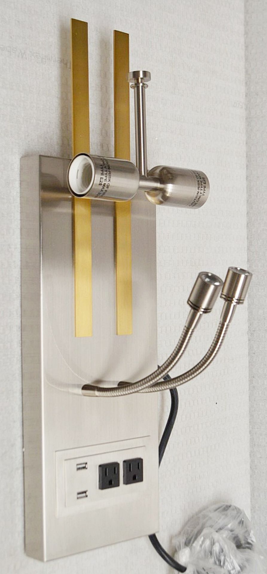 3 x CHELSOM  Art Deco Wall Lights In A Brass And Brushed Steel Finish - Unused Boxed Stock - Image 3 of 11