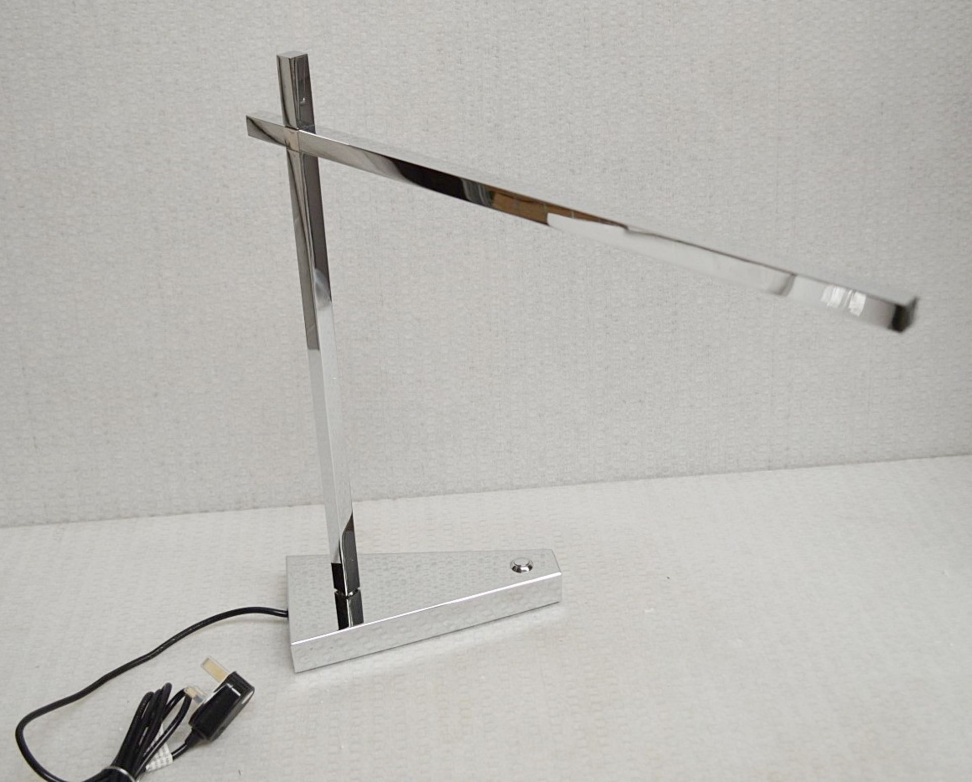 1 x CHELSOM 'Crane' Steel LED Desk Table Lamp With Directional Arm In A Chrome Finish - Unused Boxed - Image 3 of 10