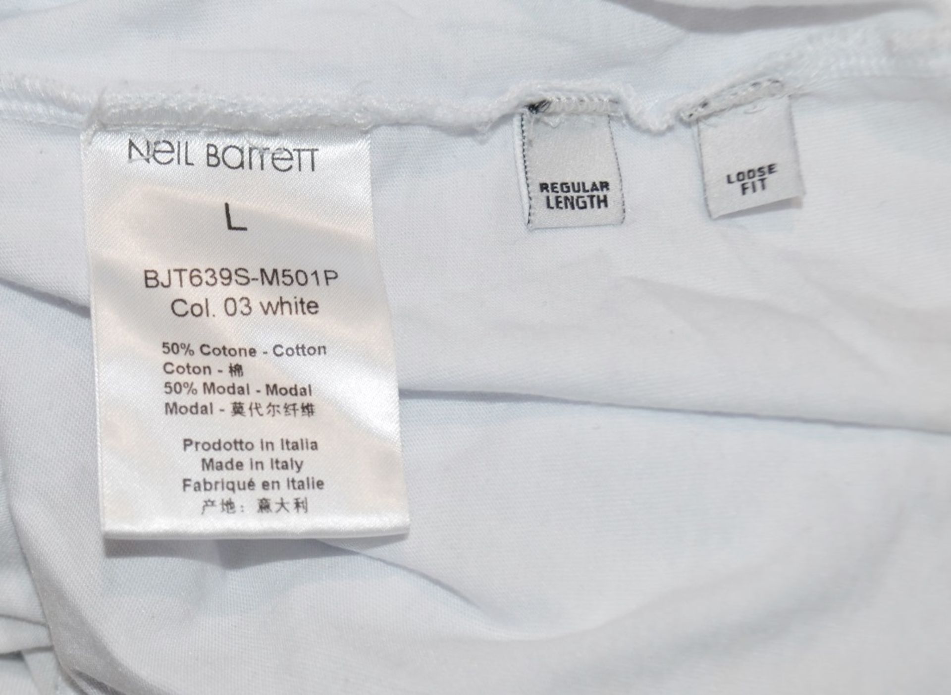 1 x Men's Genuine Neil Barrett Designer T-Shirt In White - Preowned - Ref: JS169 - NO VAT - Image 6 of 7