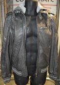 1 x Men's Genuine Dolce & Gabbana Luxury Lambskin Leather Jacket In Grey - Size: 48