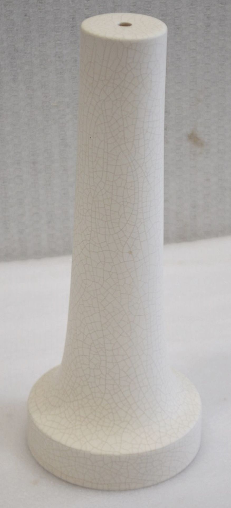 1 x CHELSOM Ceramic Lamp Base Featuring A Matt Cream Finish With A Crackle Style Print - Unused