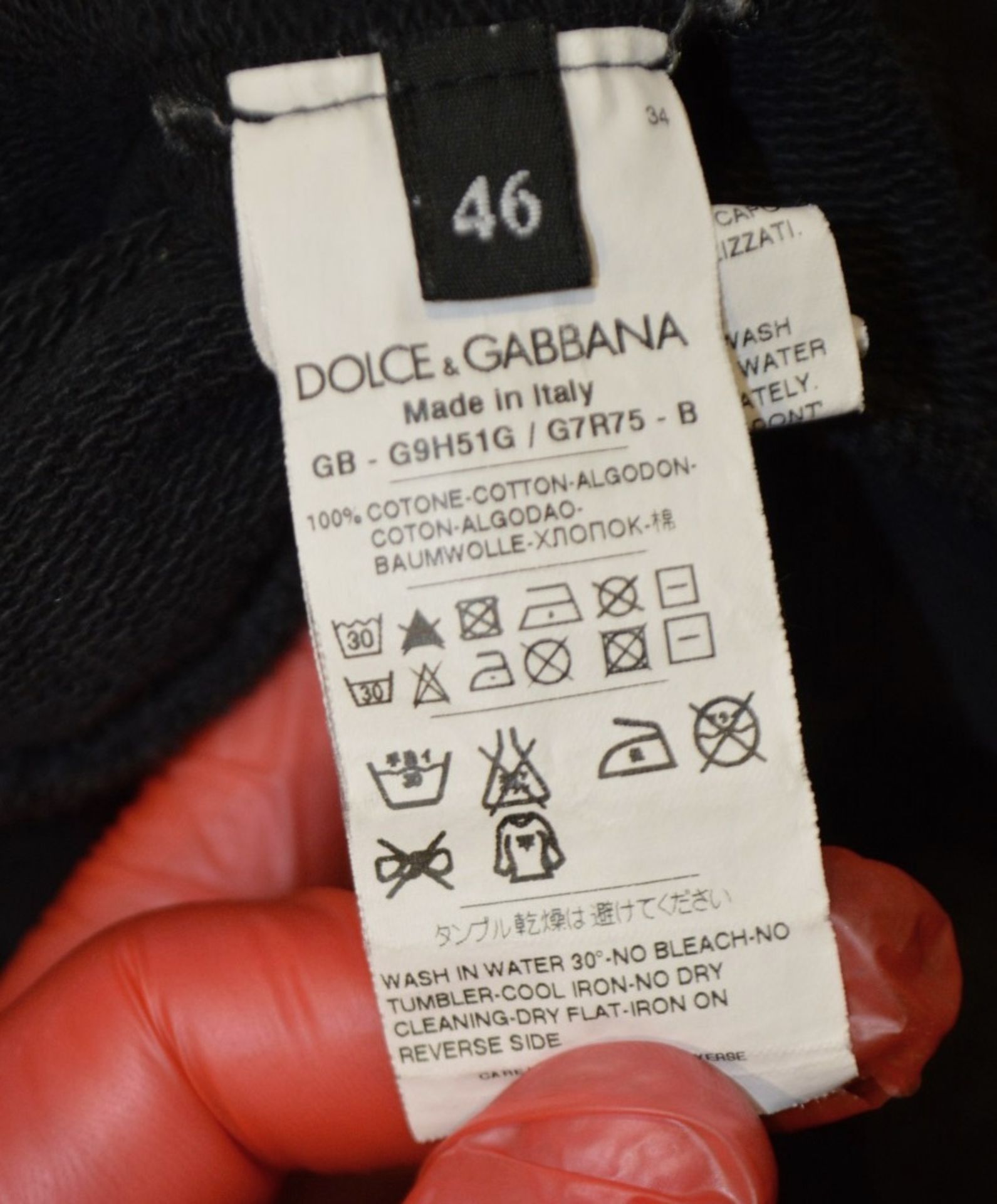 1 x Men's Genuine Dolce & Gabbana Zip Hoodie In Black - Size: 46 - Preowned In Very Good - Image 9 of 9
