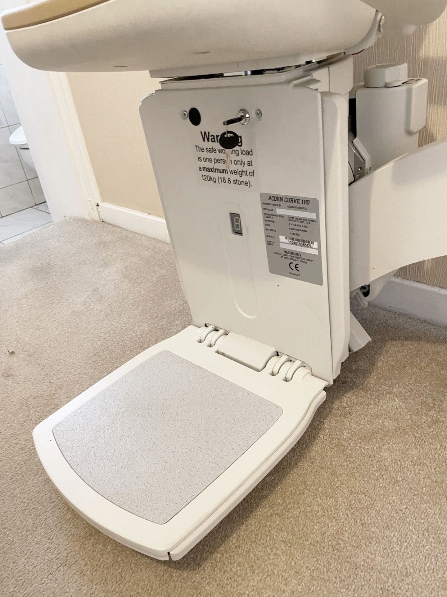 1 x  Acorn 180 Curved Stairlift And Track - Includes 2 x Remote Controllers - From An Exclusive - Image 9 of 16