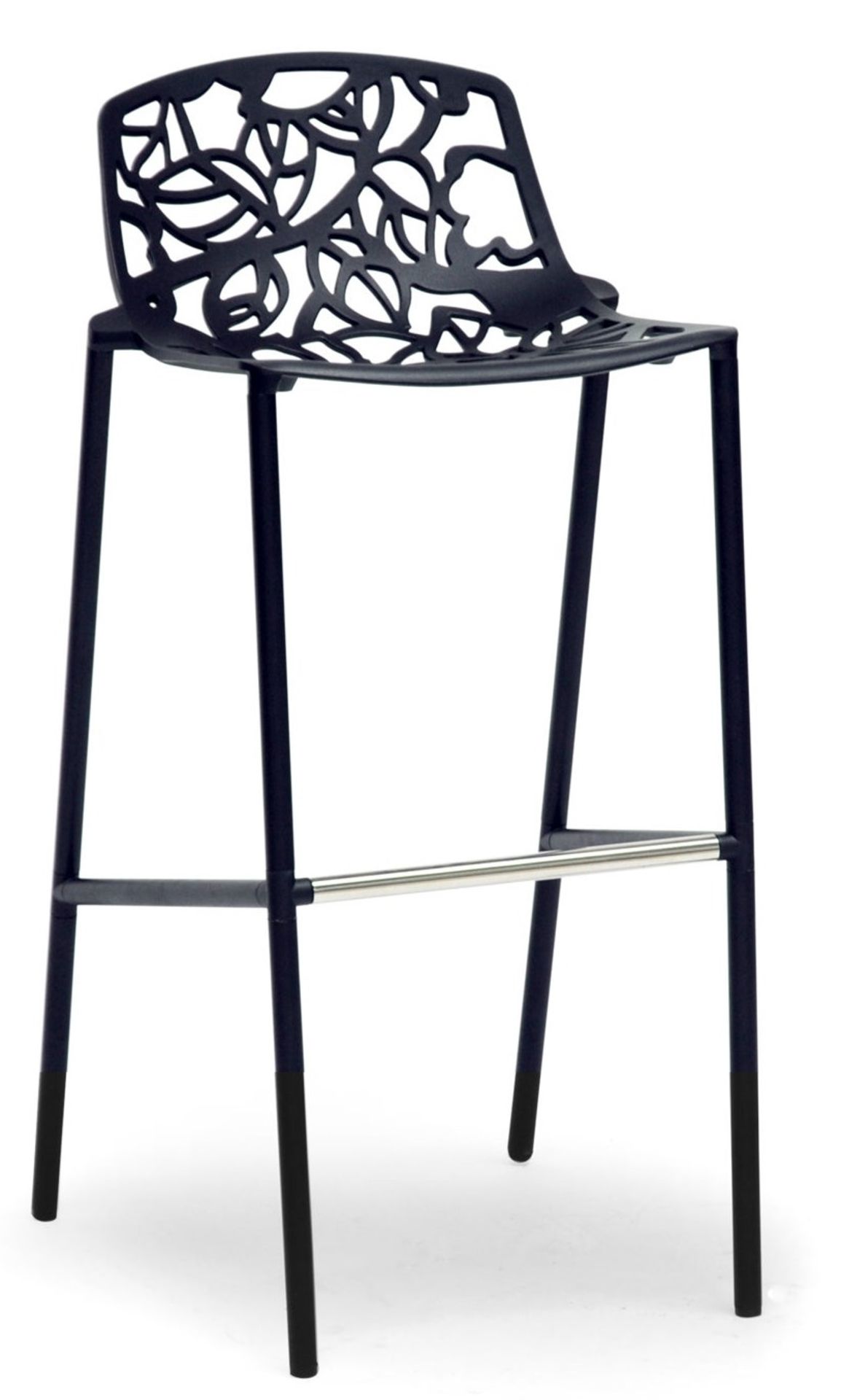 1 x Metal Modern Designer Bar Stool With A Floral Filigree Design - Original RRP £166.00 - Brand New