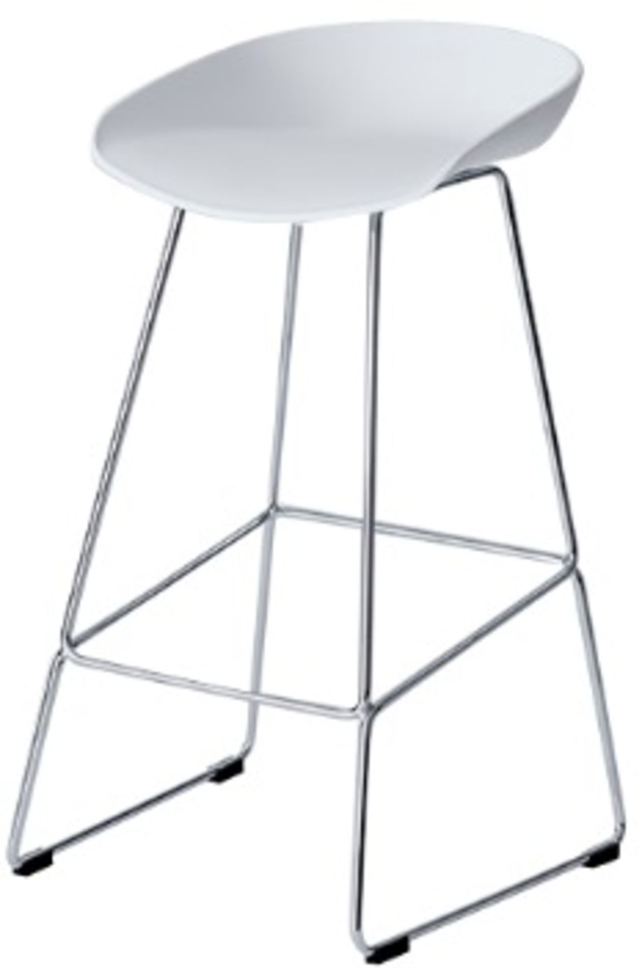 4 x OSLO Contemporary Bar Stools With White Moulded Seat And Metal Base - Brand New / Unboxed -