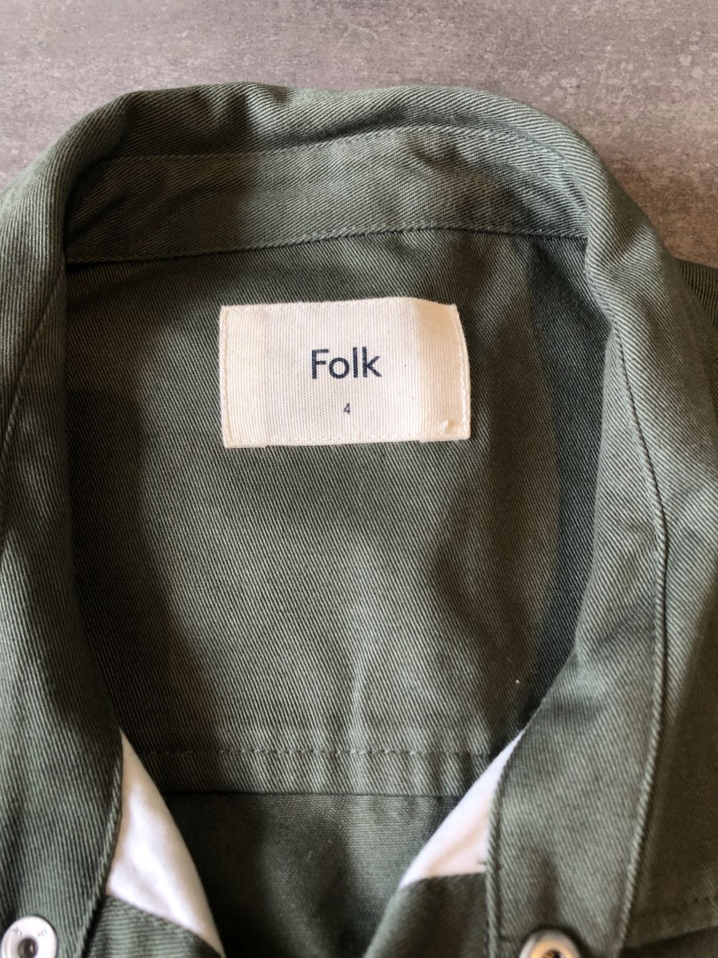 1 x Men's Genuine Folk Long Sleeve Khaki Shirt - Size (EU/UK): 44 - Preowned - Original RRP £130 - Image 6 of 6