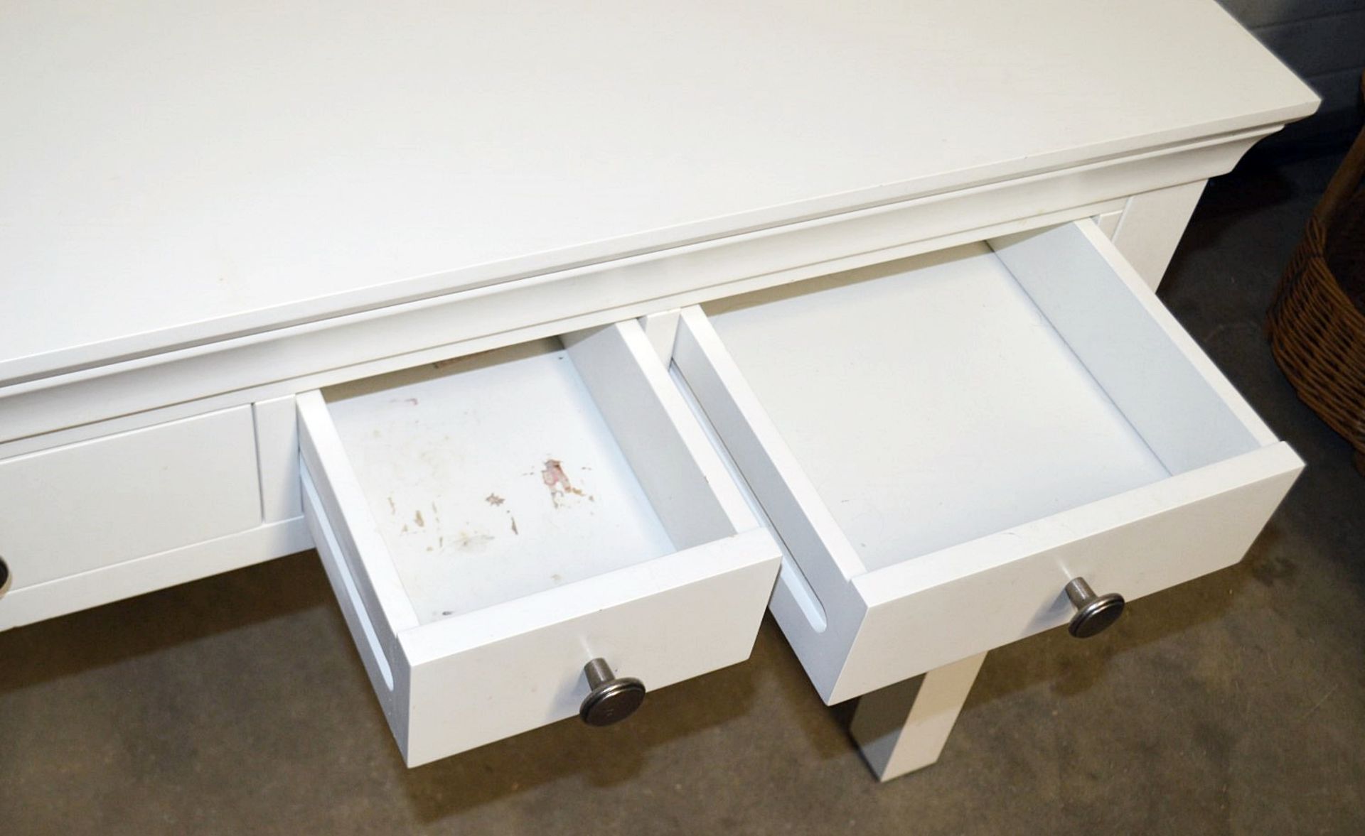 1 x Narrow Console Table With Drawers In Cream - From An Exclusive Property In Hale Barns - Image 3 of 5