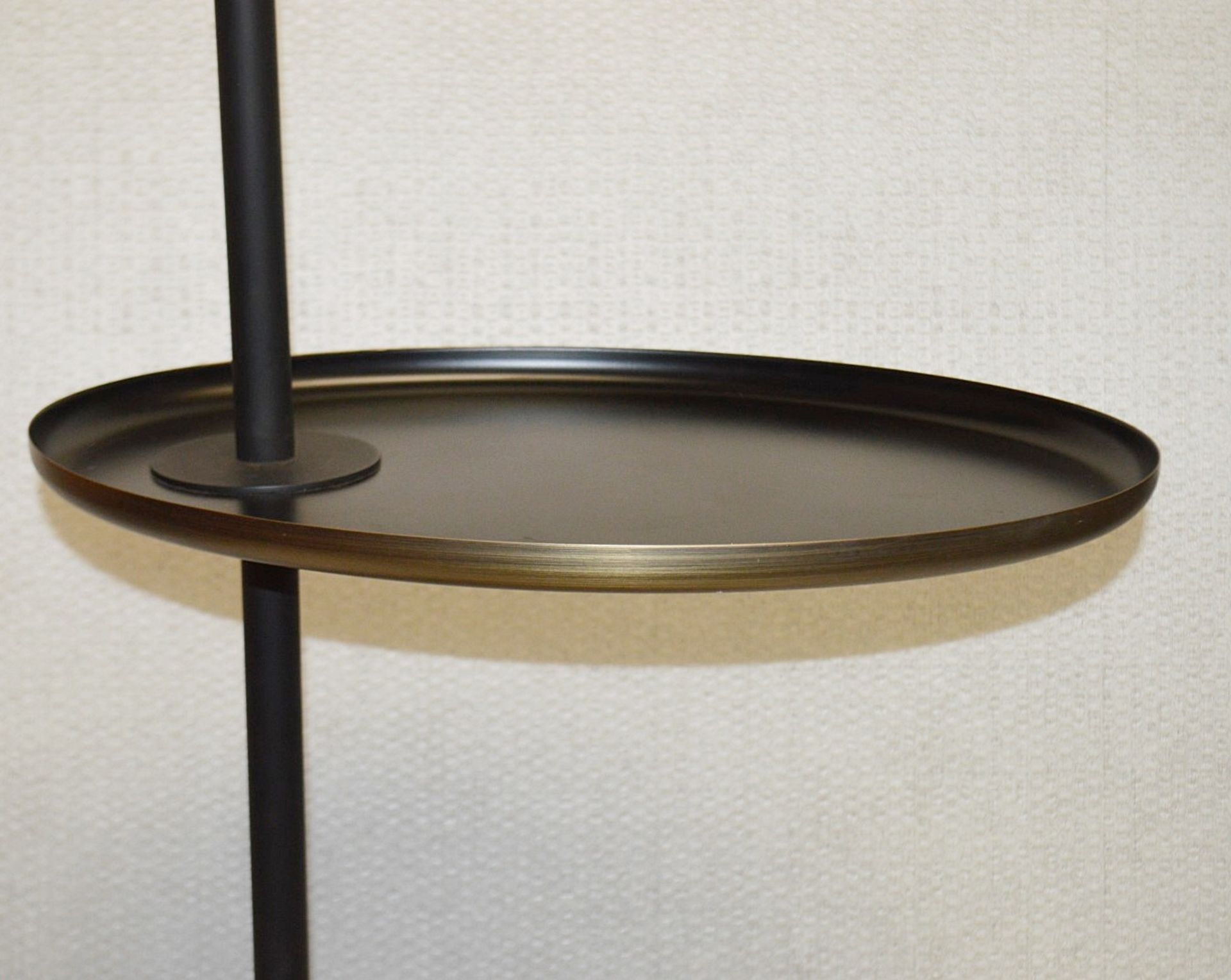 1 x CHELSOM Freestanding Floor Lamp With Oval Table, In A Brass And Black Finish - Image 2 of 8