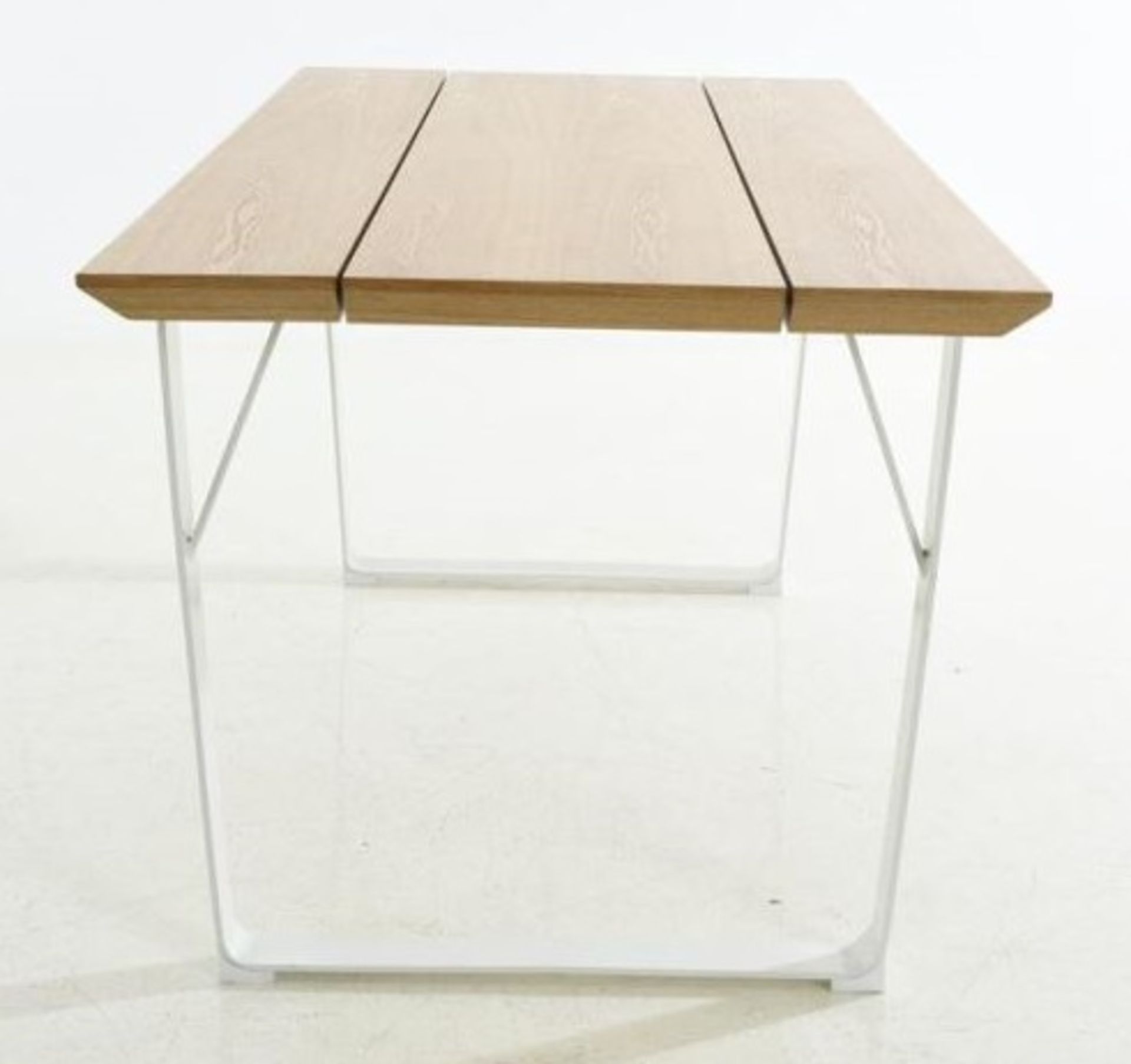 1 x Battersea Scandinavian Style Dining Table - Featuring A Natural Ash Wood Top With White Metal - Image 3 of 3