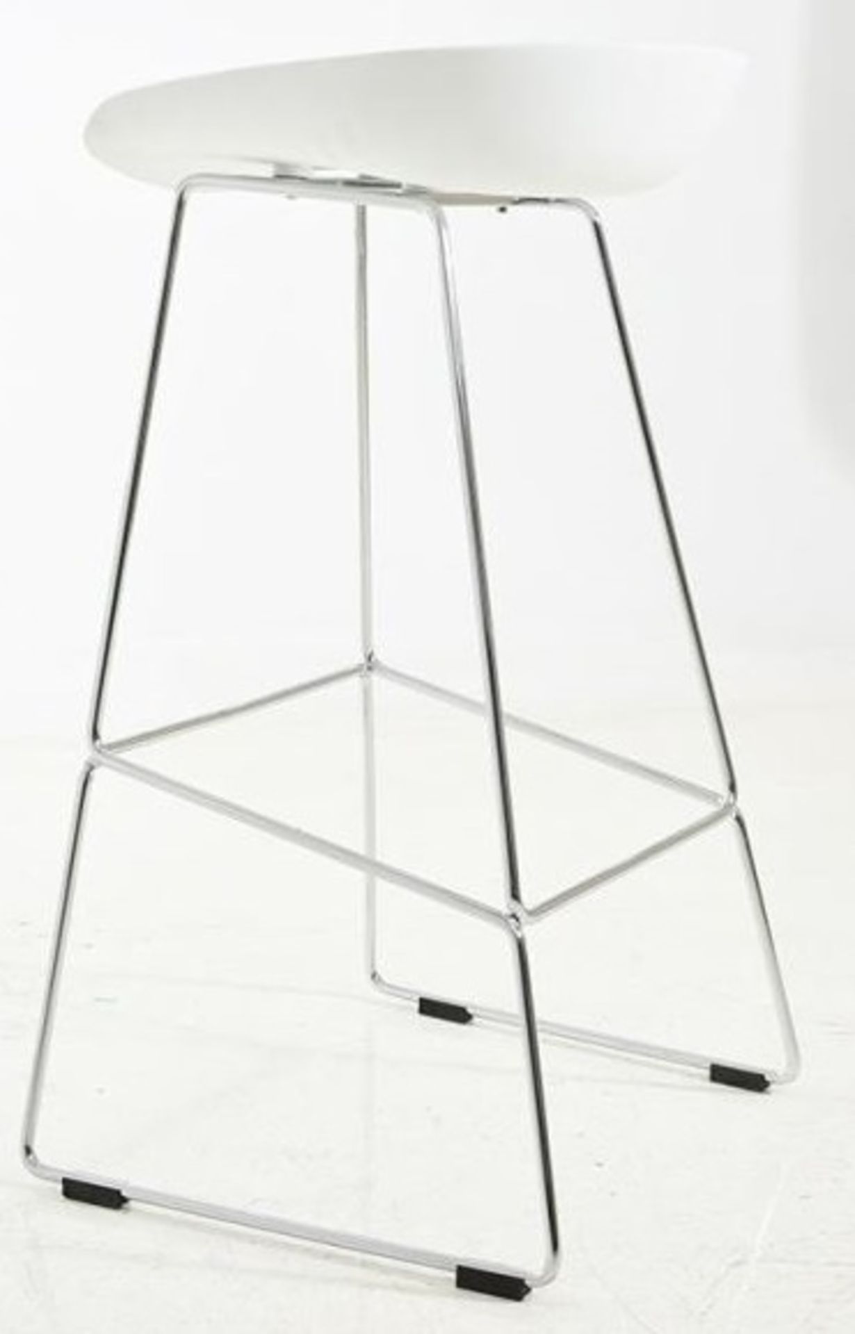 4 x OSLO Contemporary Bar Stools With White Moulded Seat And Metal Base - Brand New / Unboxed - - Image 3 of 5