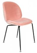 4 x GRACE Upholstered Contemporary Dining Chairs In PINK Velvet - Dimensions: W48 x D50 x H85 cm -