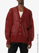 1 x Men's Genuine Sulvam Break Net Cardigan In Burgundy - Unworn With Tags - Original RRP £500.00