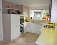 1 x Pronorm Einbauküchen German Made Fitted Kitchen With Contemporary High Gloss Cream Doors and