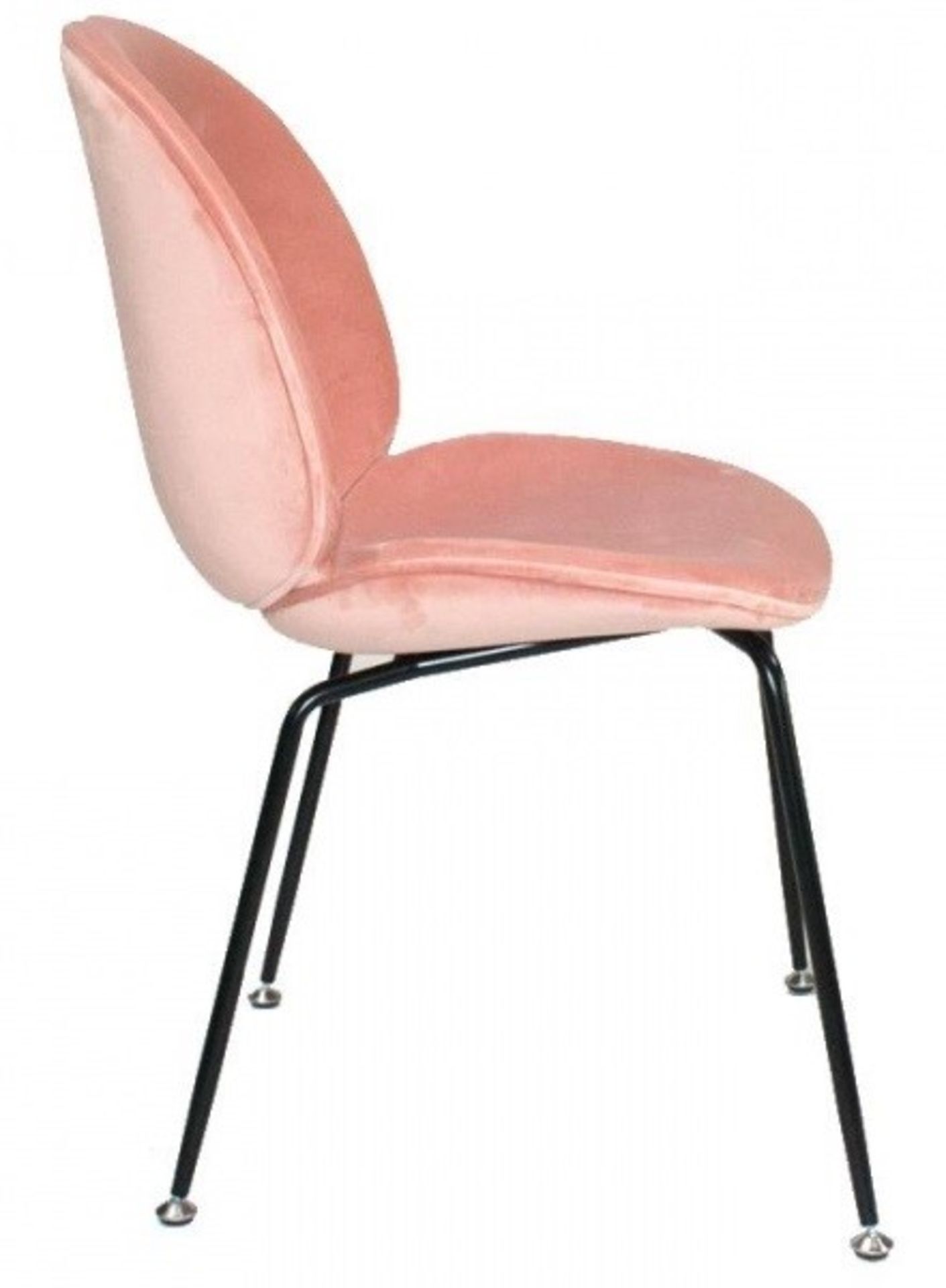 4 x GRACE Upholstered Contemporary Dining Chairs In PINK Velvet - Dimensions: W48 x D50 x H85 cm - - Image 2 of 3