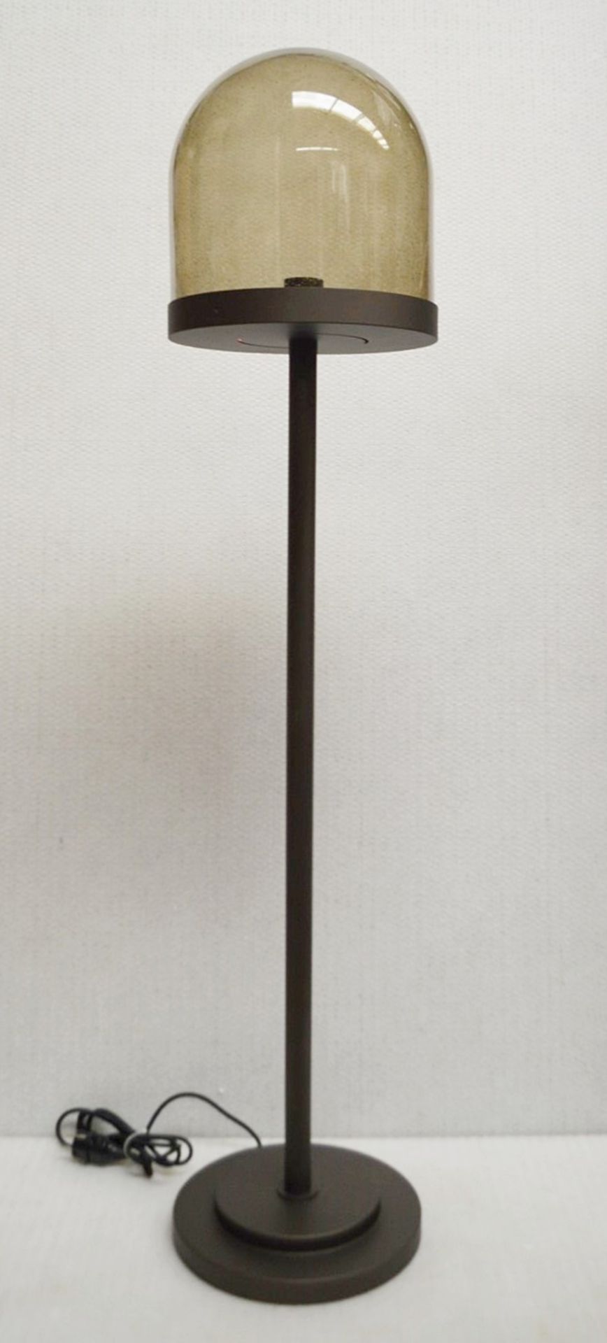 1 x CHELSOM Freestanding Floor Lamp With A Smoked Glass Bell Jar Shade - In A Black Bronze  Finish - Image 2 of 11