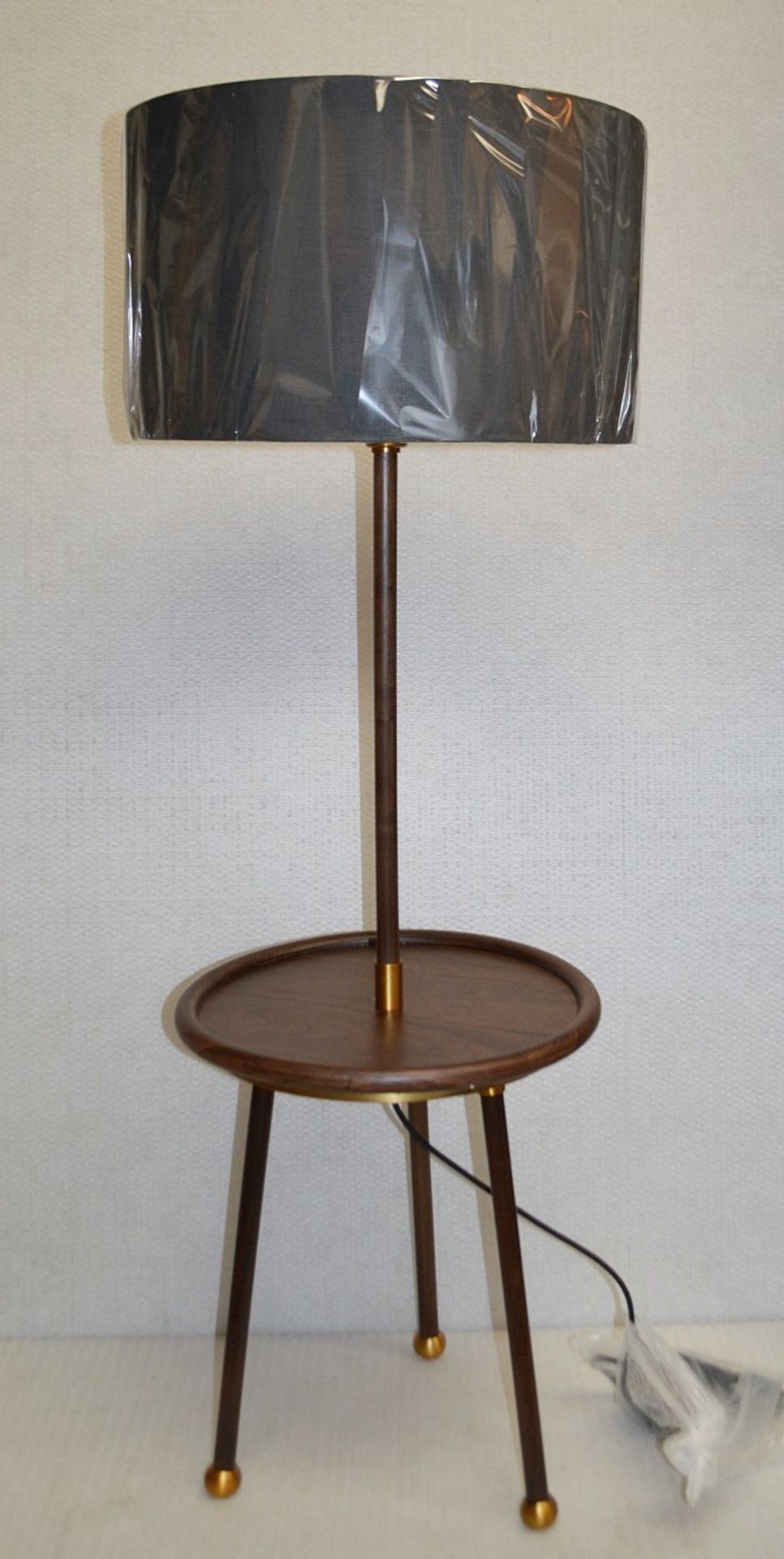 1 x CHELSOM Freestanding Lamp With Table And A Black Shade - Unused Boxed Stock - Dimensions: H143cm - Image 2 of 16