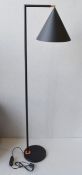 1 x CHELSOM Modernist Floor Lamp In A Matt Black Finish With Copper Accents - Unused Boxed Stock