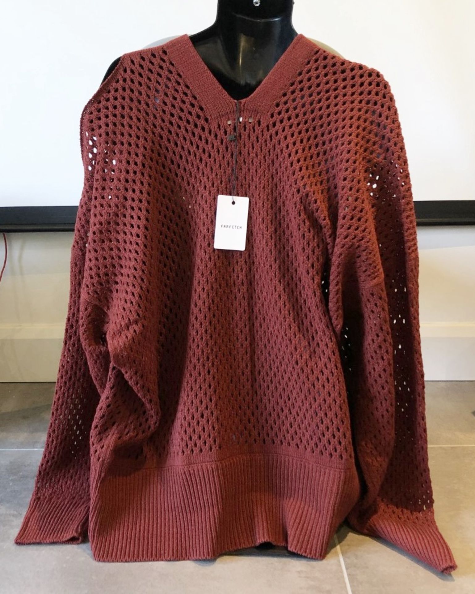 1 x Men's Genuine Sulvam Break Net Cardigan In Burgundy - Unworn With Tags - Original RRP £500.00 - Image 7 of 10