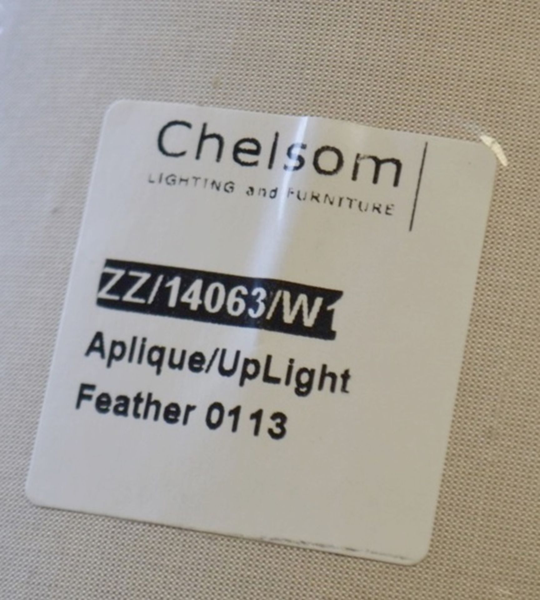 1 x CHELSOM Wall Mounted Light Uplight With Large Cylindrical Shade In A Neutral Tone - Unused Boxed - Image 2 of 4