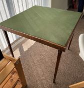 1 x Card Table Topped With Green Baize Fabric - From An Exclusive Property In Leeds - No VAT on