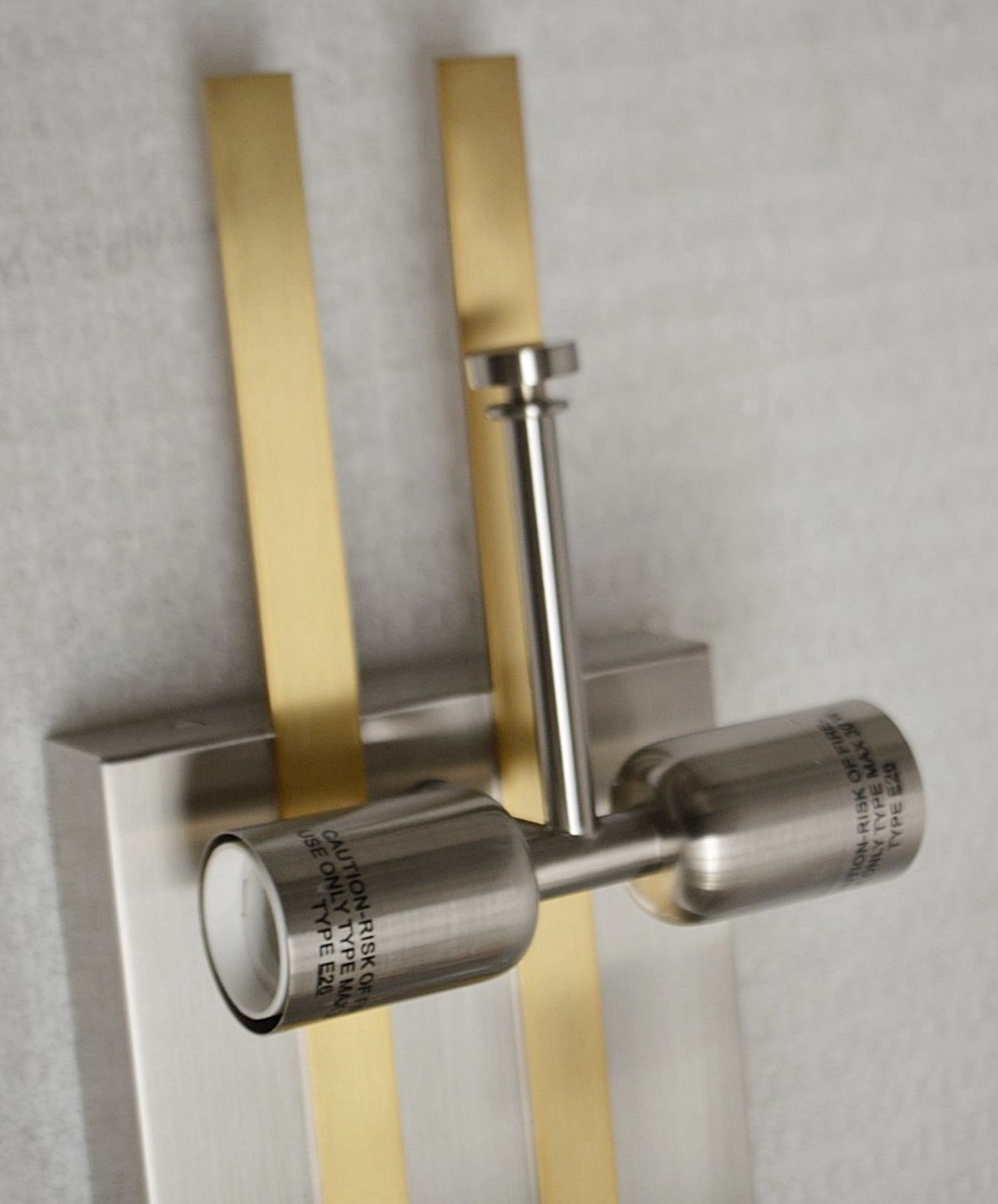 3 x CHELSOM  Art Deco Wall Lights In A Brass And Brushed Steel Finish - Unused Boxed Stock - Image 2 of 11