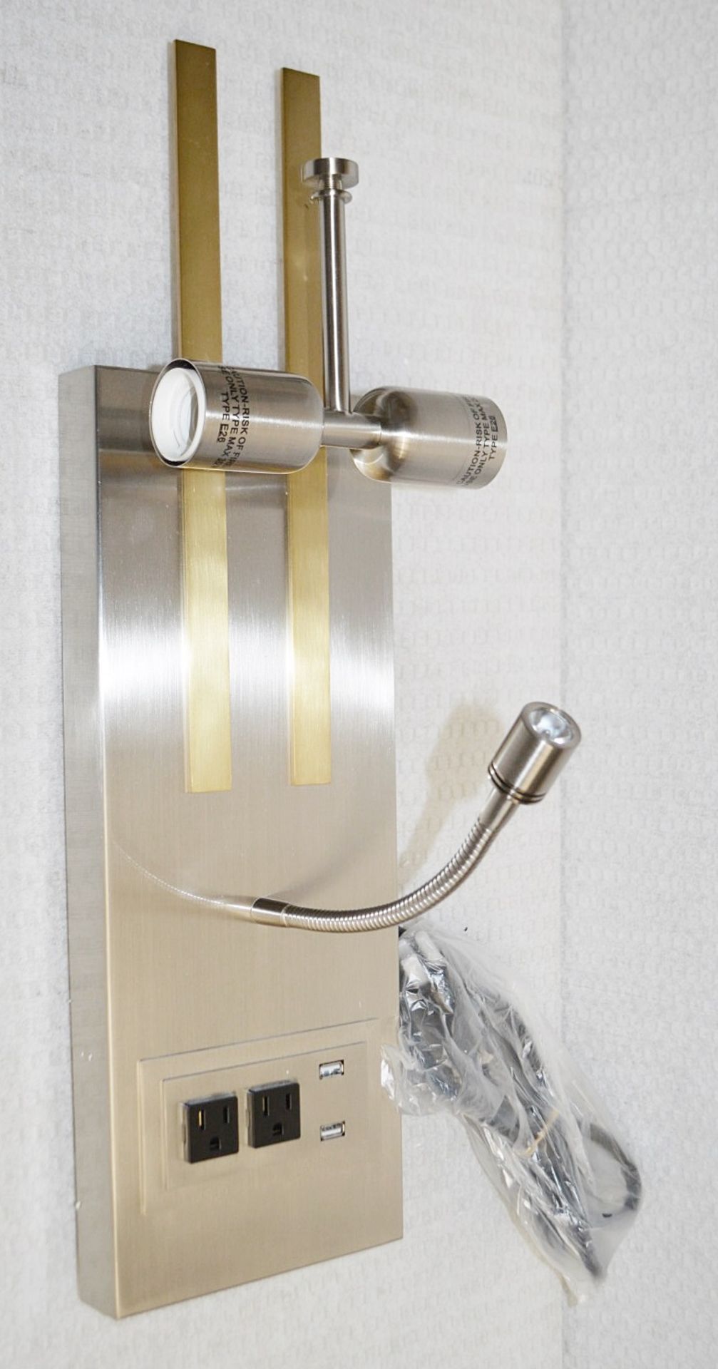 3 x CHELSOM  Art Deco Wall Lights In A Brass And Brushed Steel Finish - Unused Boxed Stock - Image 7 of 11