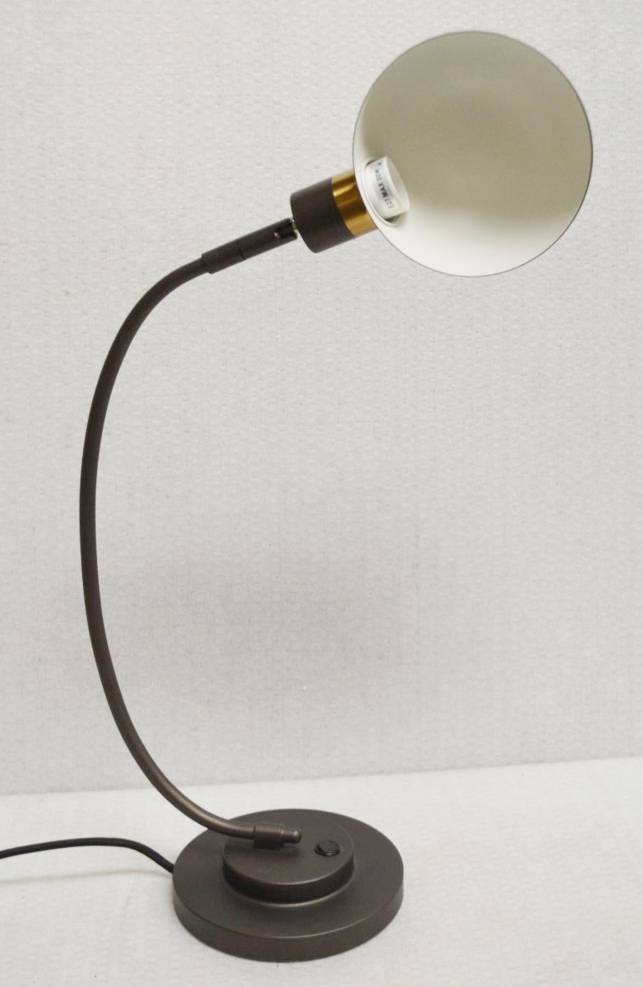 1 x CHELSOM Desk Table Lamp In A Black Bronze Finish With Polished Brass Accent - Image 2 of 7
