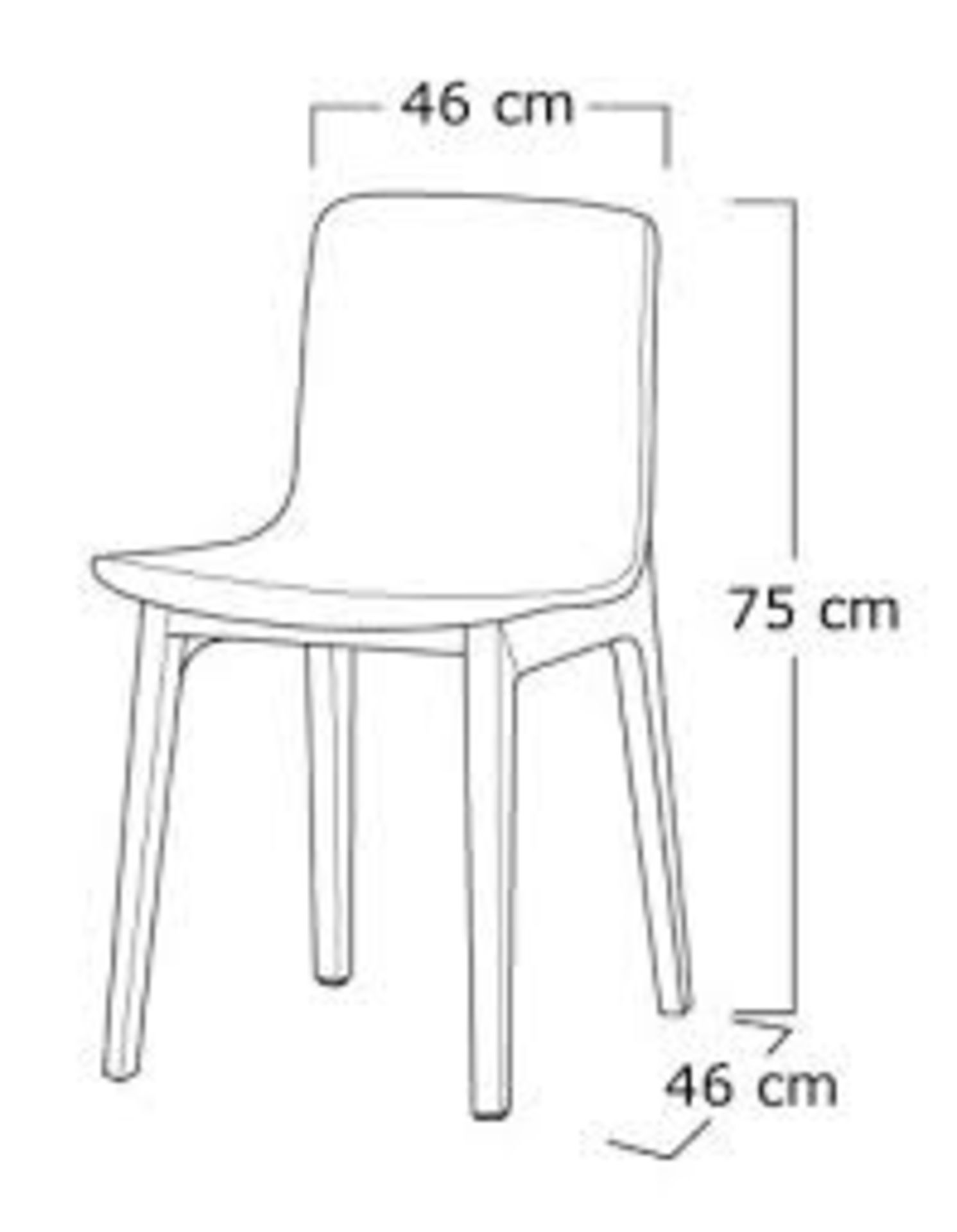 Set of 4 x Swift DC-782W Dining Chairs With White ABS Seats and Light Wood Bases - Dimensions H75 - Image 4 of 4