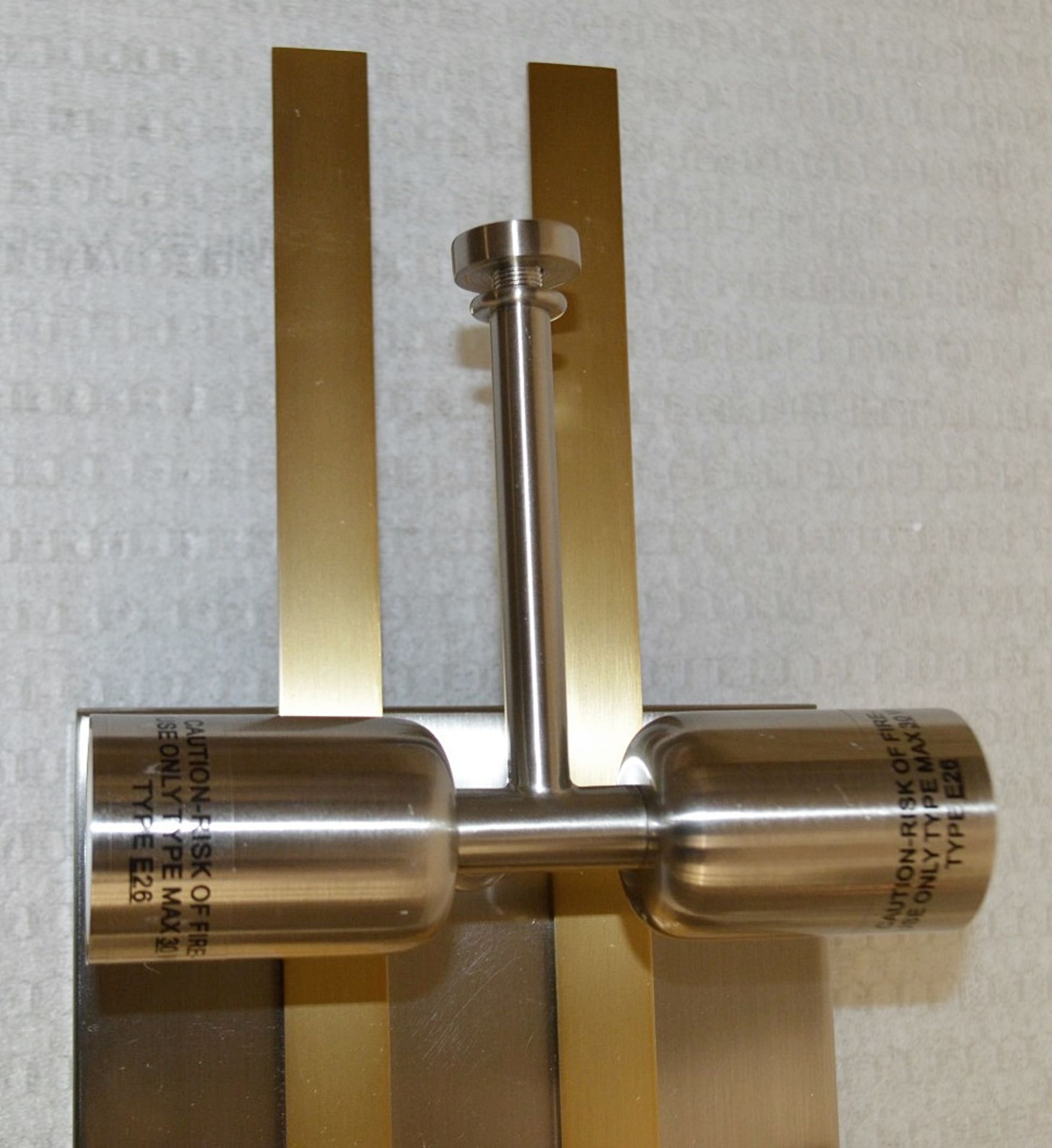 3 x CHELSOM  Art Deco Wall Lights In A Brass And Brushed Steel Finish - Unused Boxed Stock - Image 4 of 11