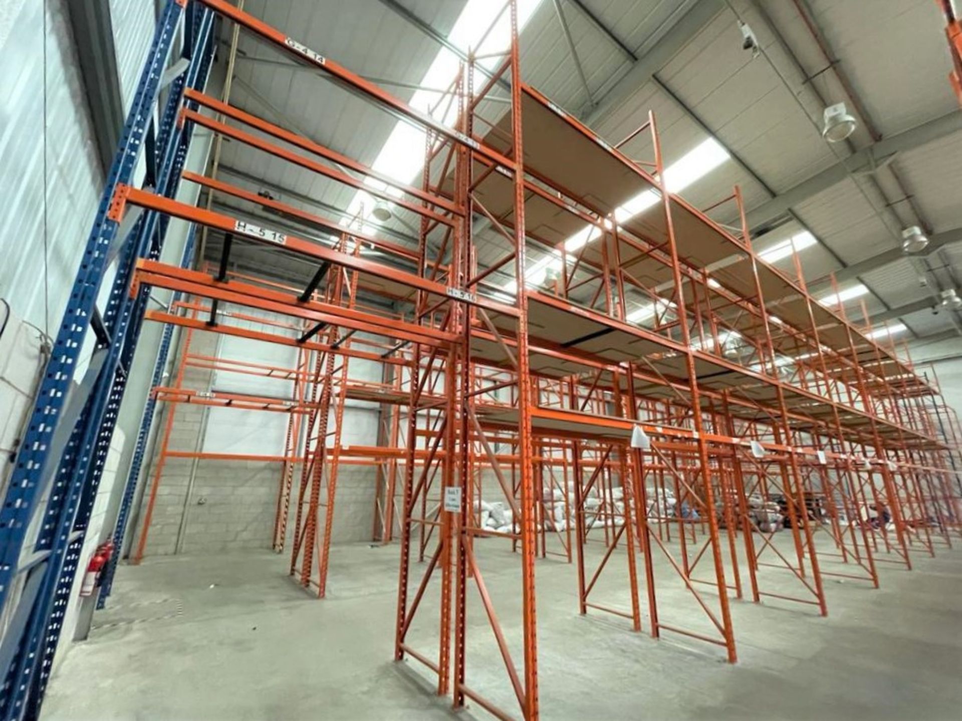 11 x Bays of RediRack Warehouse PALLET RACKING - Lot Includes 12 x Uprights and 62 x Crossbeams -