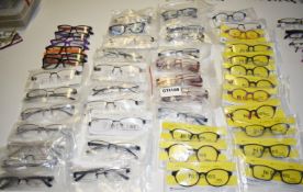 50 x Assorted Pairs of Spectacle Eye Glasses - New and Unused Stock - Various Designs and Brands