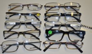 10 x Assorted Pairs of Designer Spectacle Eye Glasses - Ex Display Stock - Brands Include